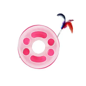 Interactive Cat Toys Single Layer Amusement Plate Cat Turntable Toys Cat Moving Feather Spring Play Ball Bell Toys Pink
Interactive Cat Toys Single Layer Amusement Plate Cat Turntable Toys Cat Moving Feather Spring Play Ball Bell Toys Pink