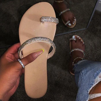 Ladies Flip Flops Women Crystal Slipper Woman Casual Solid Flats Female Fashion Shoes Woman Breathable Footwear Plus Size 43 
Ladies Flip Flops Women Crystal Slipper Woman Casual Solid Flats Female Fashion Shoes Woman Breathable Footwear Plus Size 43