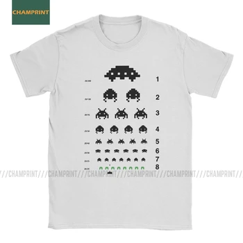 Men T-Shirt Gamers Eye Test Chart Space Invaders Cotton Tee Shirt Short Sleeve Breakout Martians Invasion Aliens Game T Shirt 
Men T-Shirt Gamers Eye Test Chart Space Invaders Cotton Tee Shirt Short Sleeve Breakout Martians Invasion Aliens Game T Shirt