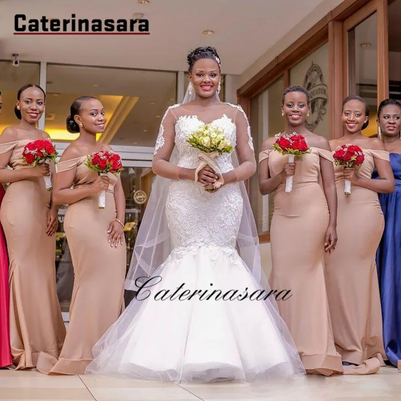 Sexy Simple Mermaid Wedding Dresses Off Shoulder Open Back Plus Size South African Wedding Guest Maid of Honor Gowns
Sexy Simple Mermaid Wedding Dresses Off Shoulder Open Back Plus Size South African Wedding Guest Maid of Honor Gowns