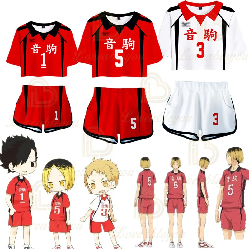 Haikyuu! Летняя футболка шорты униформа для косплея 3d принт Yaku Morisuke Nobuyuki рубашка
