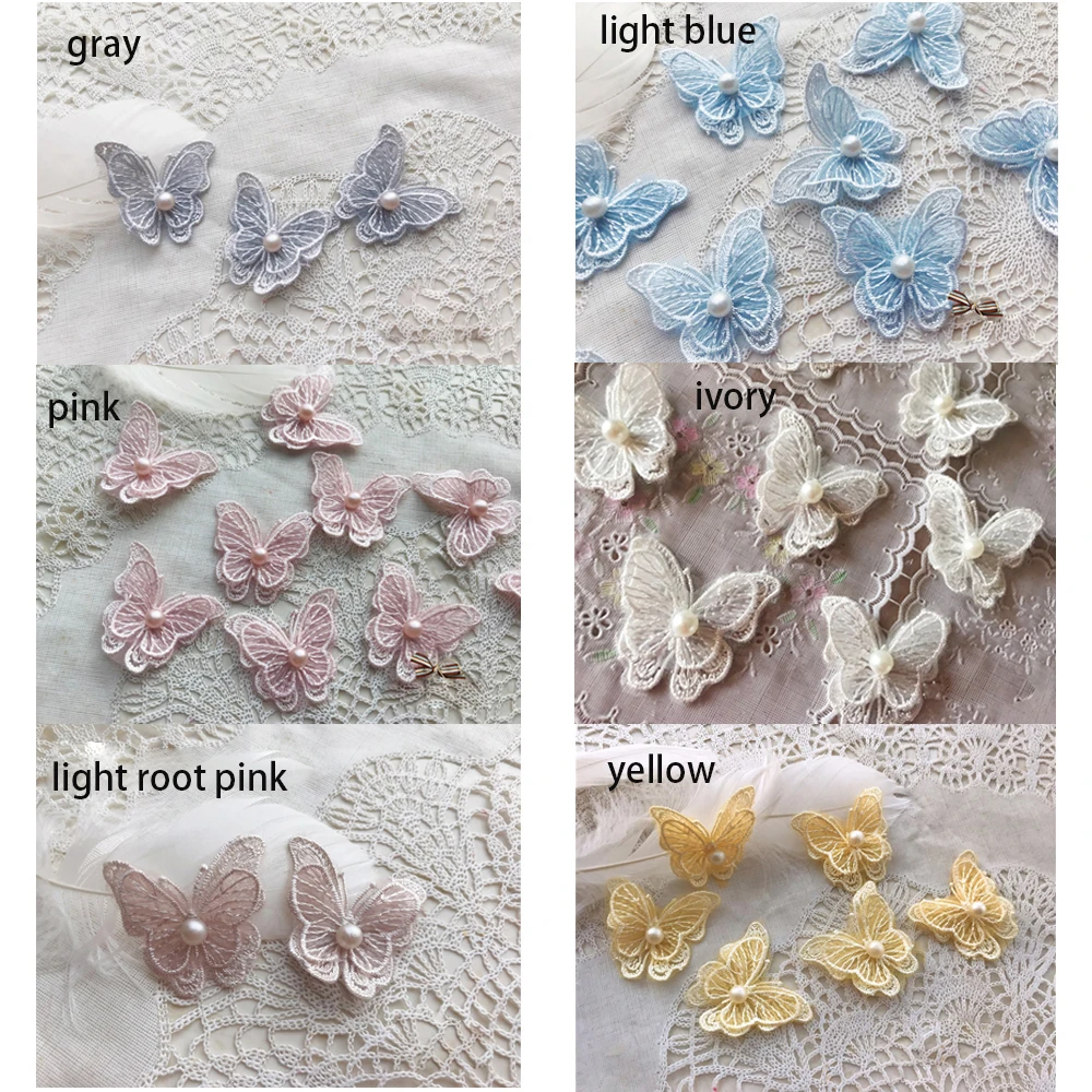 Butterfly Patches 20pcs Light Root Pink Yellow Ivory Gray Blue 3D Beaded Organza Embroidery Lace Appliques 4.5*4.8cm L14C1
Butterfly Patches 20pcs Light Root Pink Yellow Ivory Gray Blue 3D Beaded Organza Embroidery Lace Appliques 4.5*4.8cm L14C1