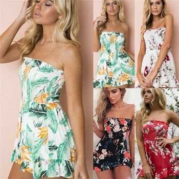 2020 Fashion Women Summer Floral Print Sleeveless Backless Sexy Vintage Jumpsuit Playsuit girl Strapless beach hot shorts
2020 Fashion Women Summer Floral Print Sleeveless Backless Sexy Vintage Jumpsuit Playsuit girl Strapless beach hot shorts