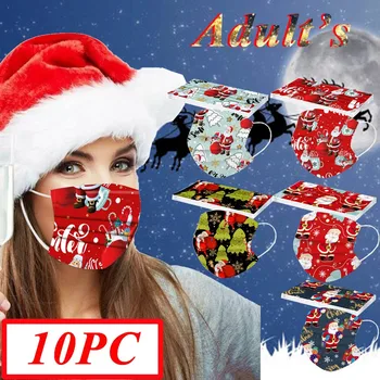 10PCS Adult's Mouth Mask PM2.5 Face Masks Christmas Pattern Disposable Face Mask 3-layer Mouth Face Cover Masques Mascarilla
10PCS Adult's Mouth Mask PM2.5 Face Masks Christmas Pattern Disposable Face Mask 3-layer Mouth Face Cover Masques Mascarilla