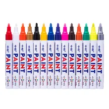 14 Kleuren Waterdicht Autobanden Loopvlak Cd Metalen Permanente Verf Marker Graffti Vette Marker Macador Caneta Stationery(China)