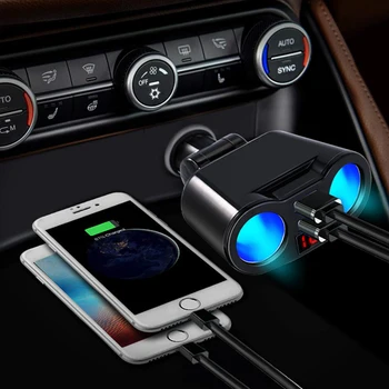 12V Car Cigarette Lighter Socket USB One For Three Car Charger LED Display Rotating 3.1A Auto USB Phone Charger Car Accessories
12V Car Cigarette Lighter Socket USB One For Three Car Charger LED Display Rotating 3.1A Auto USB Phone Charger Car Accessories