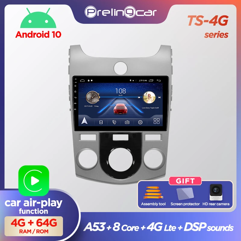 Prelingcar для Киа Серато Форте авто магнитолы До 4G+64G Android 10 8 ЯДЕР DSP Навигация GPS