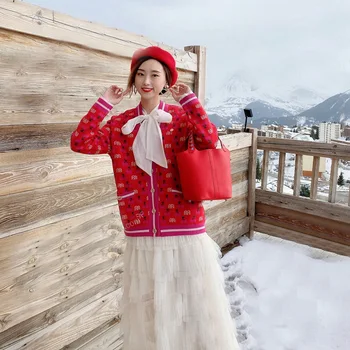 Women Sweater Spring / Summer 2020 New Sweather Cherry Print Knit Cardigan
Women Sweater Spring / Summer 2020 New Sweather Cherry Print Knit Cardigan