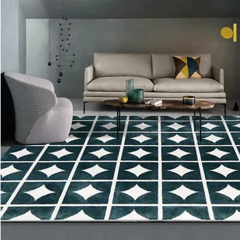 Big size green geometric villa area rug, Nordic style big size bedside rug, INS popular decoration living room rug
Big size green geometric villa area rug, Nordic style big size bedside rug, INS popular decoration living room rug