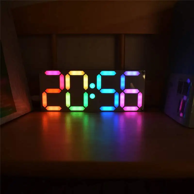Large Size Rainbow Color Digital Tube DS3231 Clock DIY Kit Digital Display Color Adjustable Abundant Functions Effects
Large Size Rainbow Color Digital Tube DS3231 Clock DIY Kit Digital Display Color Adjustable Abundant Functions Effects