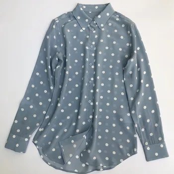 Spring Early Autumn Silk Women Shirt Dot Printed Smooth Casual Ladies Office Long Sleeve Turn-down Collar Blouse Top Clothes
Spring Early Autumn Silk Women Shirt Dot Printed Smooth Casual Ladies Office Long Sleeve Turn-down Collar Blouse Top Clothes