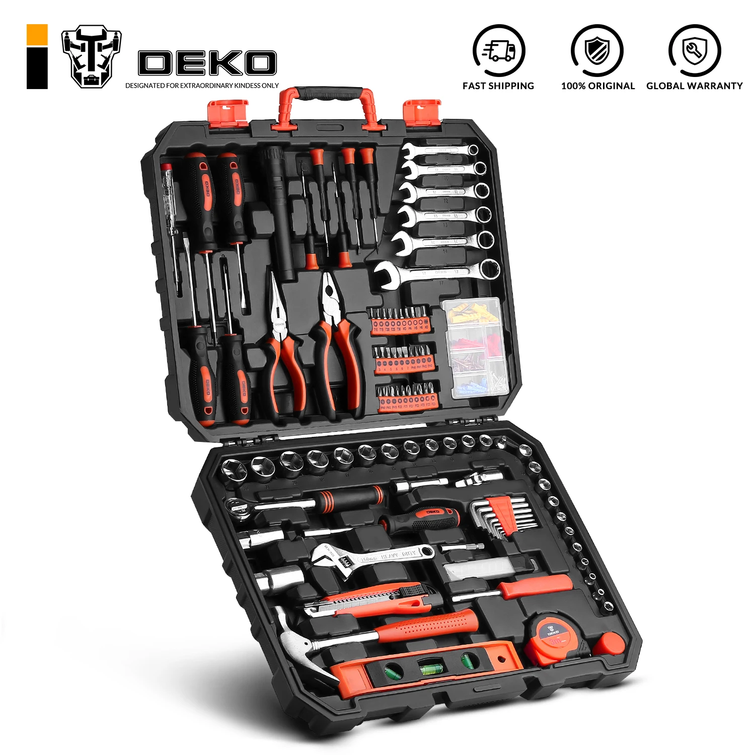 Фото DEKO 208 шт. профессиональный набор инструментов для ремонта автомобиля