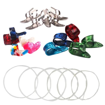 Set of 15 Pieces Colorful Guitar Finger Thumb Picks with 6 Pieces Classical Guitar Replacement Strings
Set of 15 Pieces Colorful Guitar Finger Thumb Picks with 6 Pieces Classical Guitar Replacement Strings