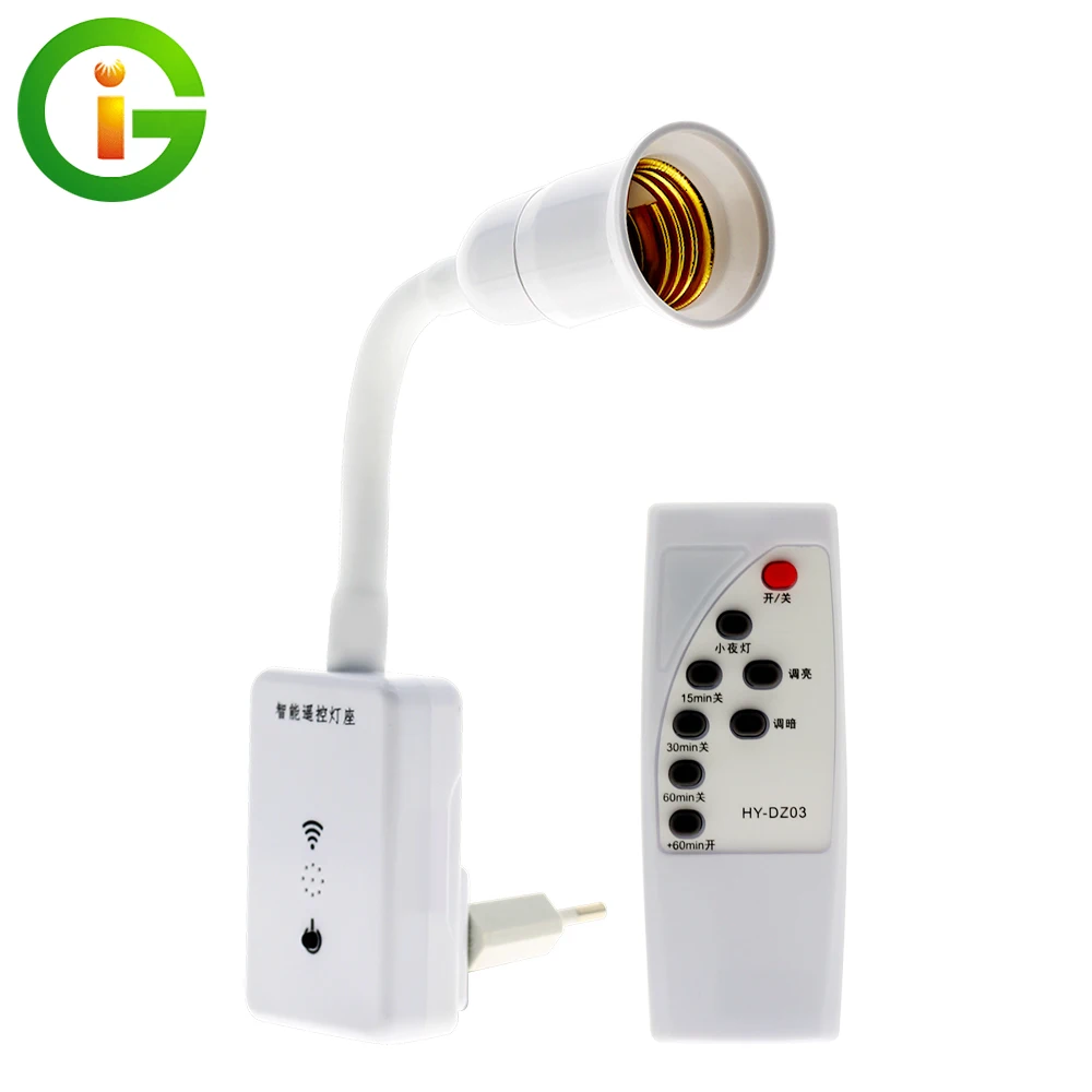 Wireless Remote Control Lamp Holder E27 Socket Dimmable With Timer Remote Control Switch 220V EU Plug For LED Bulb Night Light
Wireless Remote Control Lamp Holder E27 Socket Dimmable With Timer Remote Control Switch 220V EU Plug For LED Bulb Night Light