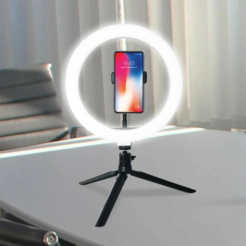 10 Inch LED Ring Light Lamp Selfie Camera Phone Studio Tripod Stand Video Dimmable Adjustable Angle VDX99
10 Inch LED Ring Light Lamp Selfie Camera Phone Studio Tripod Stand Video Dimmable Adjustable Angle VDX99