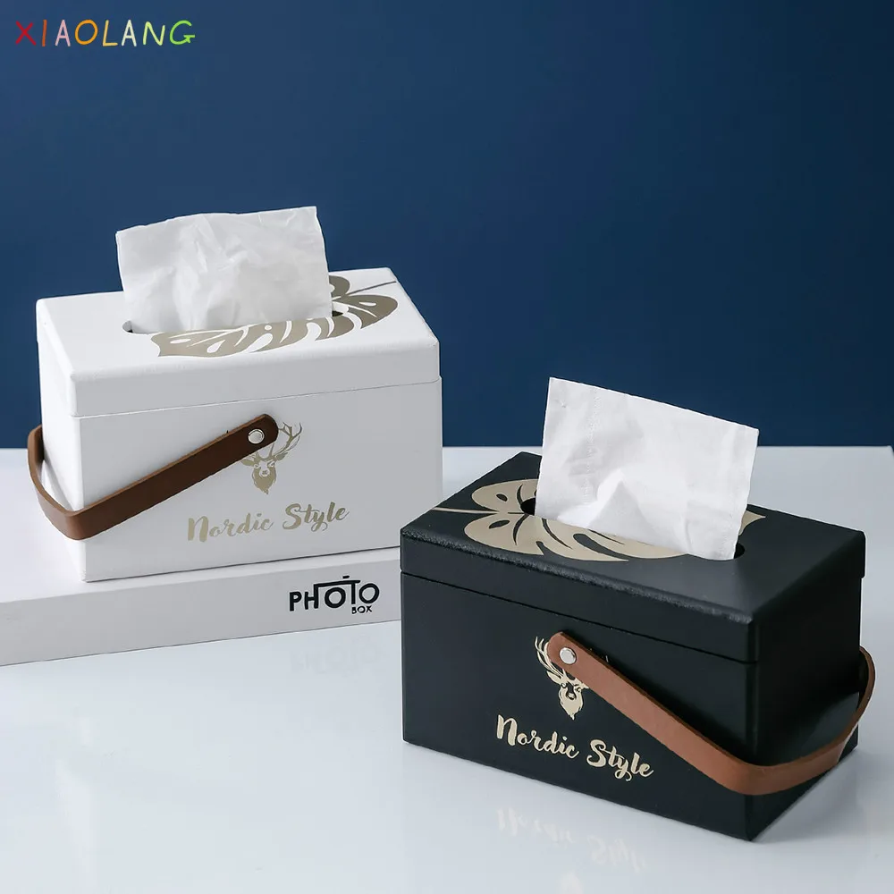 New Household Tissue Box Fashion Wooden Tissue with Leather Handle Desktop Living Room Tray Storage Box Black White Tissue Box
New Household Tissue Box Fashion Wooden Tissue with Leather Handle Desktop Living Room Tray Storage Box Black White Tissue Box