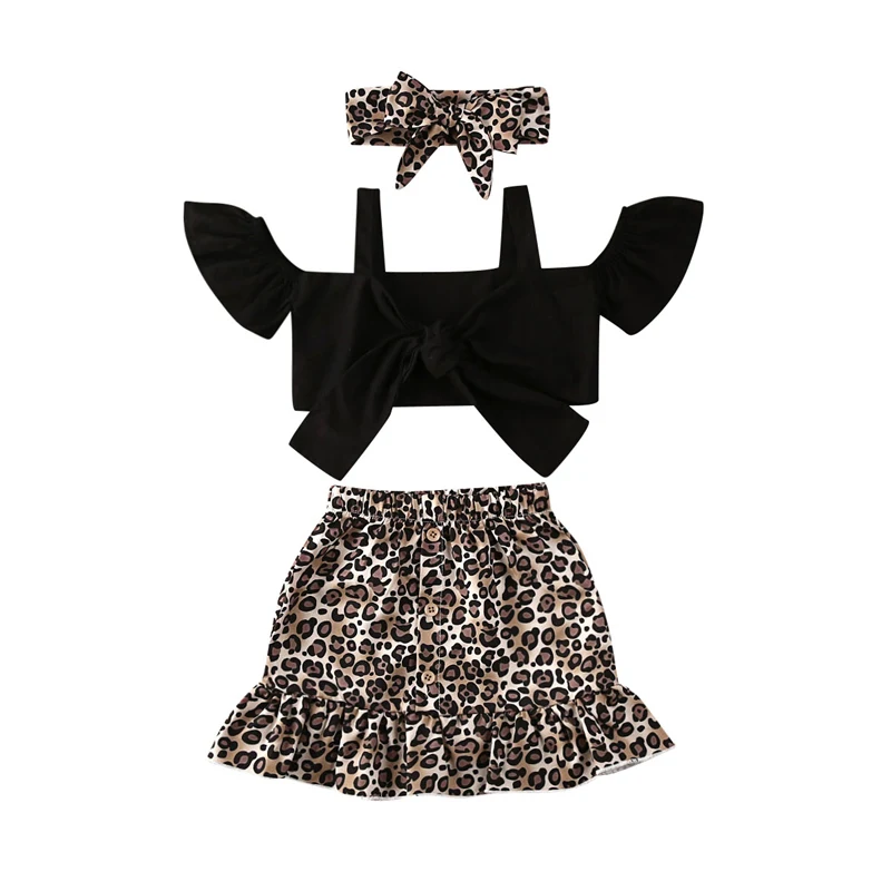 2020 Kids Leopard Print 3 Pcs 0-5Y Toddler Baby Girl Clothes Sets Black Vest Crop Tops Ruffle Skirt Headband Summer Cool Outfits
2020 Kids Leopard Print 3 Pcs 0-5Y Toddler Baby Girl Clothes Sets Black Vest Crop Tops Ruffle Skirt Headband Summer Cool Outfits