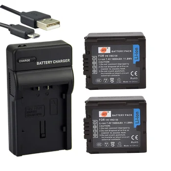 

DSTE 2PCS VW-VBG130 Li-ion Battery + UDC61 USB Port Charger for Panasonic HDC-SD100 SD20 HS20 TM300 TM20 HS200 Camera