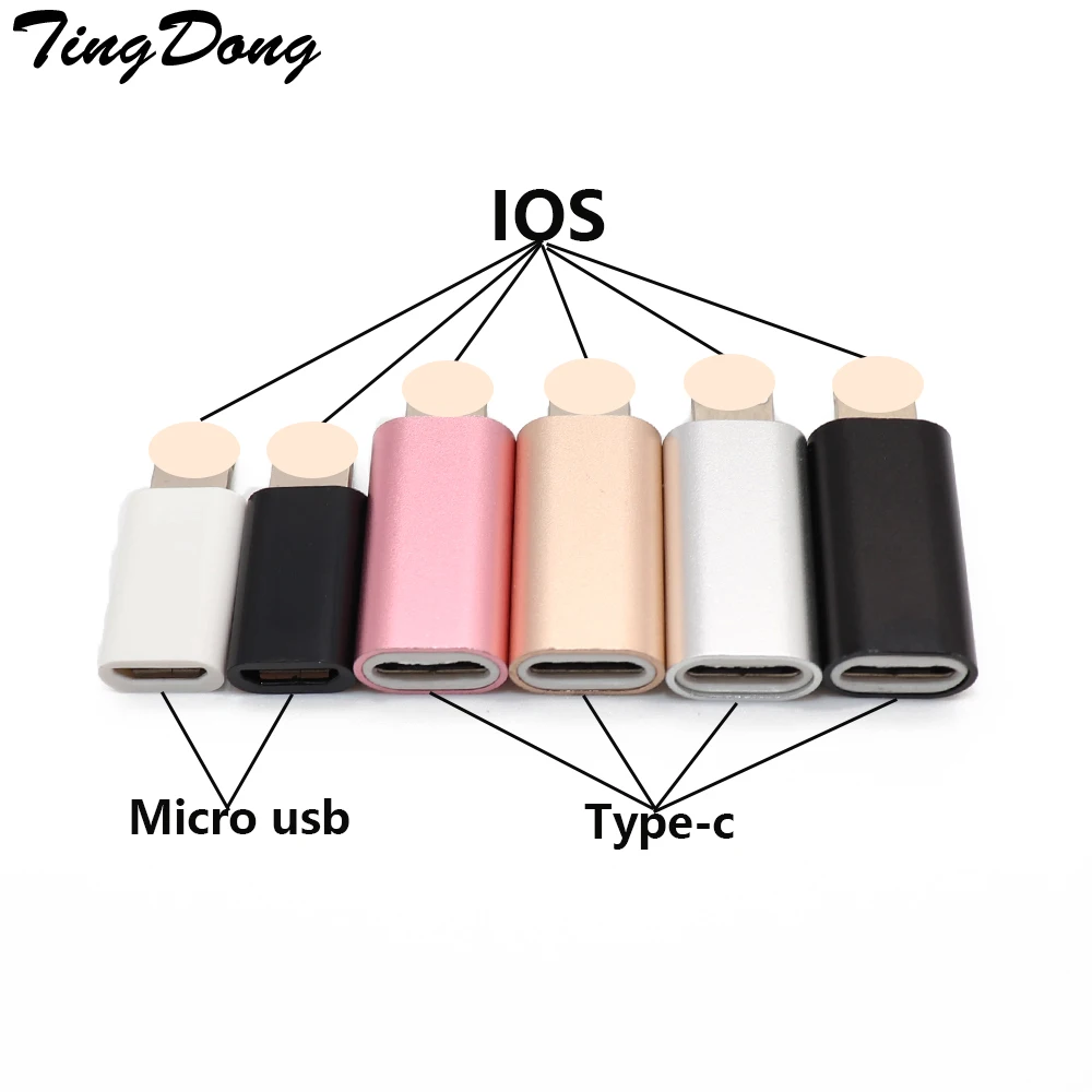 2pcs For iPhone to Micro USB / Type-C Charger Adapter Female to Male Converter Adapter for iPhone 6 6s 7 8 Plus X 10 for iPad
2pcs For iPhone to Micro USB / Type-C Charger Adapter Female to Male Converter Adapter for iPhone 6 6s 7 8 Plus X 10 for iPad
