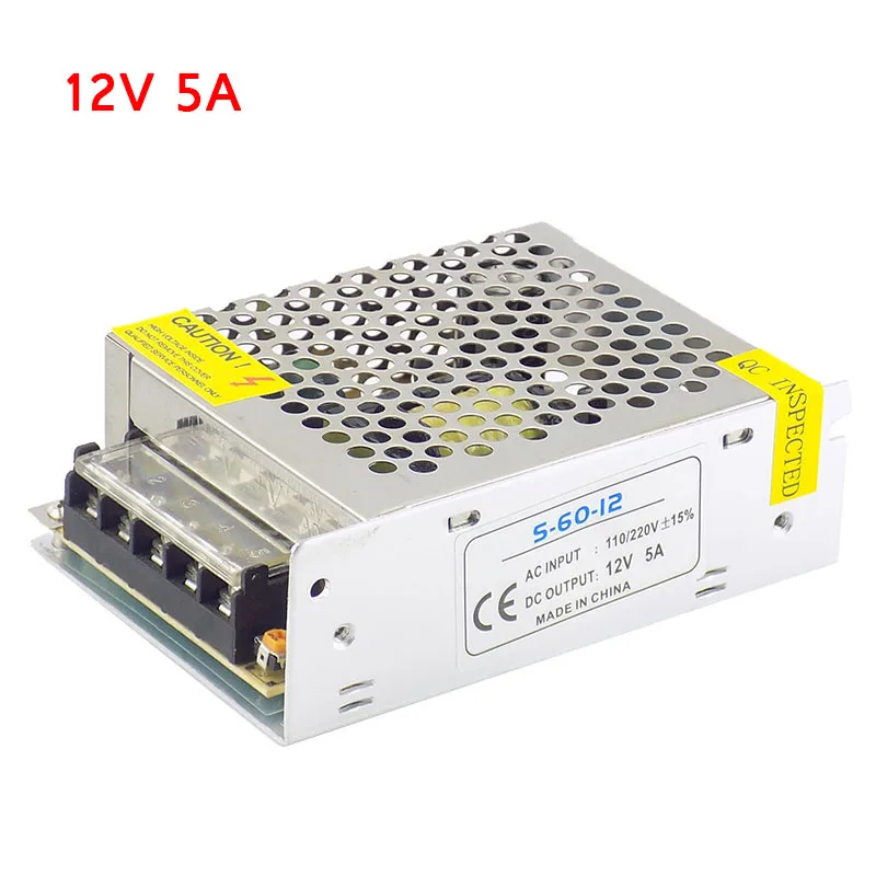 Lighting Transformer Adapter AC100V-265V to DC 12V 5A CCTV Camera Power Supply Converter for LED Strip Light Switch Charger
Lighting Transformer Adapter AC100V-265V to DC 12V 5A CCTV Camera Power Supply Converter for LED Strip Light Switch Charger