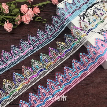 2 yards embroidery sequin lace DIY handmade ethnic style stage accessories clothing accessories lace
2 yards embroidery sequin lace DIY handmade ethnic style stage accessories clothing accessories lace