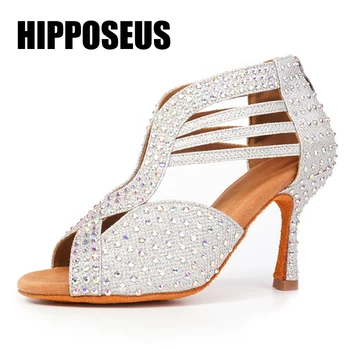 Ballroom Latin Dance Shoes Rhinestone/Pu Women Salsa Tango Soft Bottom High Heeled Indoor High Quality Dancing Shoes for Girls
Ballroom Latin Dance Shoes Rhinestone/Pu Women Salsa Tango Soft Bottom High Heeled Indoor High Quality Dancing Shoes for Girls