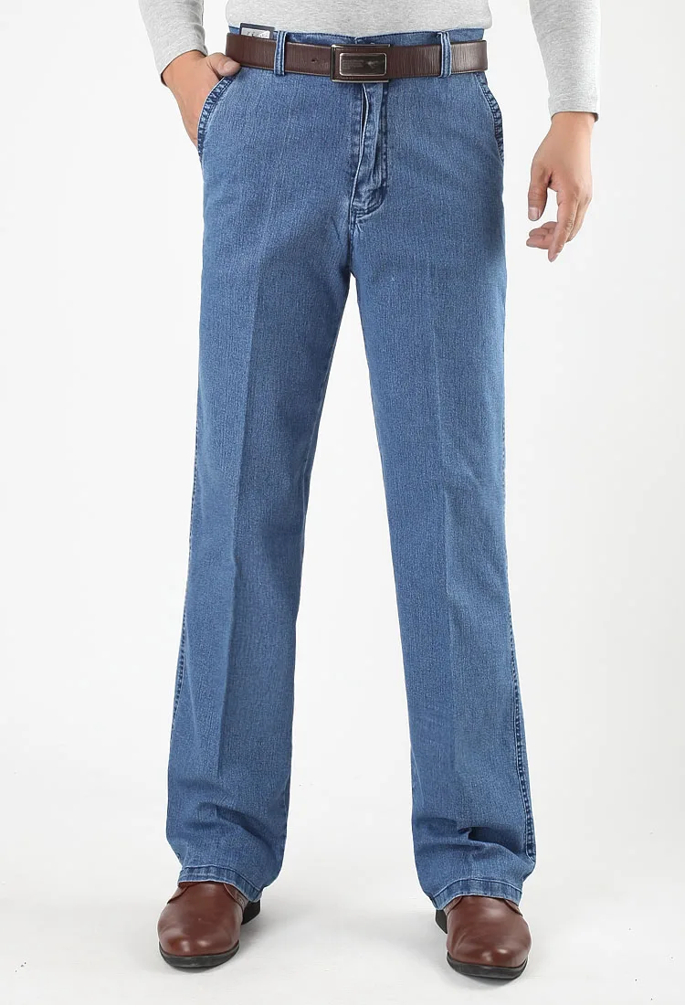 Jeans Para Hombre Comfort Algodón Lavado Vintage estiramiento Loose Fit Pantalones De Mezclilla 30-48