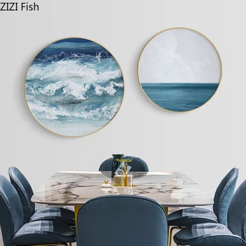 Round Seascape Inkjet Wall Painting Blue Wave Sea Horizon Wall Decoration Oil on Canvas Mural Solid Wood Frame Poster Home Decor
Round Seascape Inkjet Wall Painting Blue Wave Sea Horizon Wall Decoration Oil on Canvas Mural Solid Wood Frame Poster Home Decor