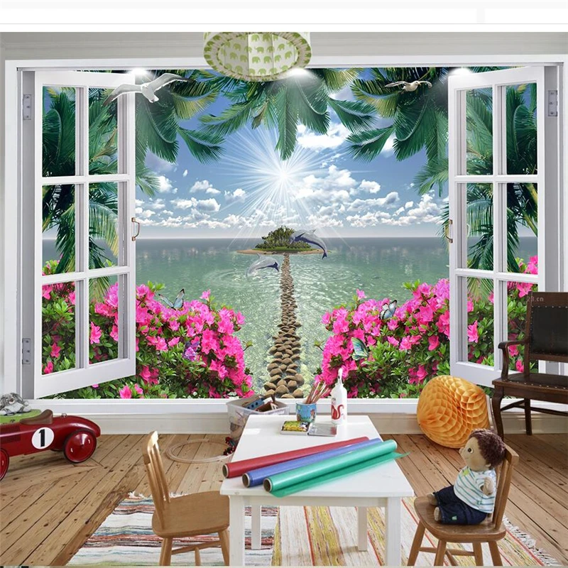 mural papel de parede Custom wallpaper Window coconut sea view red flower stone path small island backdrop wall tapety
mural papel de parede Custom wallpaper Window coconut sea view red flower stone path small island backdrop wall tapety