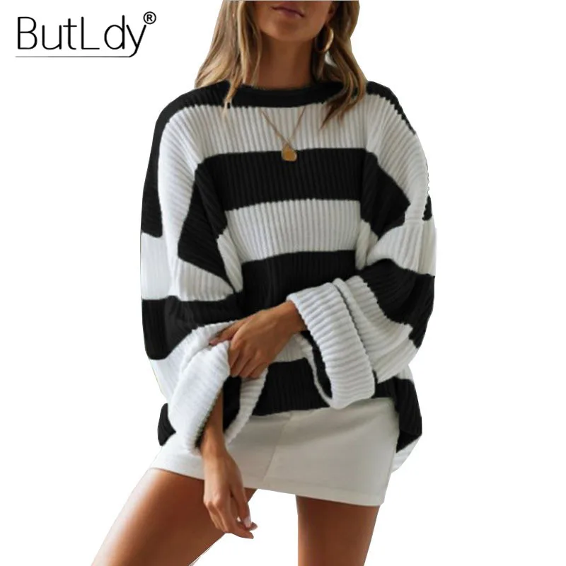 Round Neck Stripe Stitching Sweater Women Loose New Style 2019 Autumn Winter Pullovers Long Sleeve Kintted Female Sweater
Round Neck Stripe Stitching Sweater Women Loose New Style 2019 Autumn Winter Pullovers Long Sleeve Kintted Female Sweater