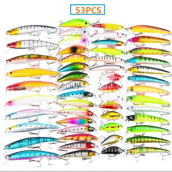53pcs/lot Mixed Fishing Lure Bait Set Wobbler Crankbaits Swimbait Minnow Hard Baits Spiners Carp Fishing Tackle Fishing Goods
53pcs/lot Mixed Fishing Lure Bait Set Wobbler Crankbaits Swimbait Minnow Hard Baits Spiners Carp Fishing Tackle Fishing Goods