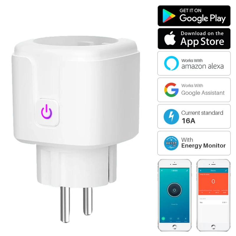 16A WiFi Smart Plug Socket With Power Energy Monitor EU Standard Multi Plug Tuya APP Control Works With Alexa Google Assistant
16A WiFi Smart Plug Socket With Power Energy Monitor EU Standard Multi Plug Tuya APP Control Works With Alexa Google Assistant
