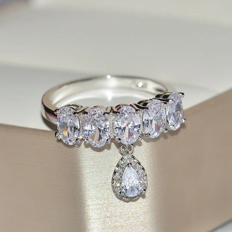 Delicate Women Pendant AAA Cubic Zircon Silver Ring Creative Crystal Wedding Engagement Birthday Gift Woman Jewelry
Delicate Women Pendant AAA Cubic Zircon Silver Ring Creative Crystal Wedding Engagement Birthday Gift Woman Jewelry