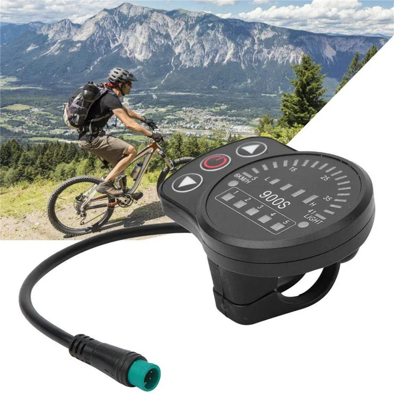 Electric Bicycle Display Meter Speedometer with LED Display Waterproof Connector Universal for Electric Bike KIT-900S
Electric Bicycle Display Meter Speedometer with LED Display Waterproof Connector Universal for Electric Bike KIT-900S