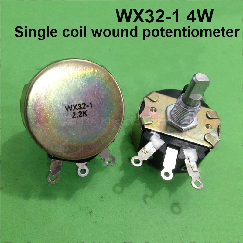 1Pcs WX32-1 4W 2.2K single-loop wirewound potentiometer D-type shaft with semicircular handle for governor
1Pcs WX32-1 4W 2.2K single-loop wirewound potentiometer D-type shaft with semicircular handle for governor