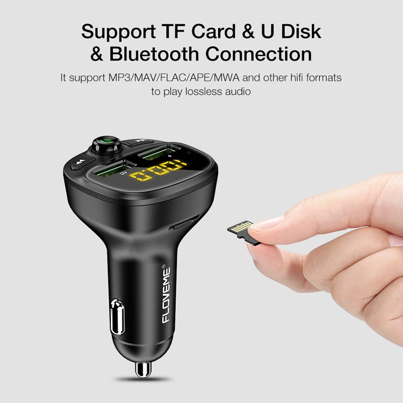 Universal QC2.0 Car Cigarette Lighter Socket 3.4A Bluetooth Handsfree Dual-port USB Auto Charger For iPhone Charging In Car Auto
Universal QC2.0 Car Cigarette Lighter Socket 3.4A Bluetooth Handsfree Dual-port USB Auto Charger For iPhone Charging In Car Auto