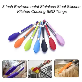 8 Inch Food Tongs Stainless Steel Kitchen Tongs Silicone Non-slip Cooking Tools BBQ Bread Salad Appliance Environmental
8 Inch Food Tongs Stainless Steel Kitchen Tongs Silicone Non-slip Cooking Tools BBQ Bread Salad Appliance Environmental