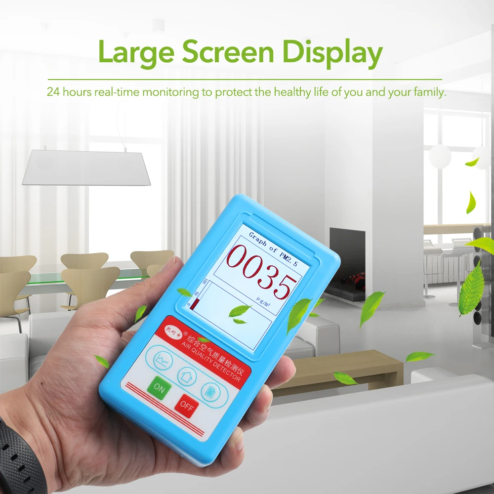 PM2.5 Detector PM10 PM1.0 HCHO TVOC CO2 Meter Thermometer Hygrometer Rechargeable Gas Detector Gas Analyzer Air Quality Monitor
PM2.5 Detector PM10 PM1.0 HCHO TVOC CO2 Meter Thermometer Hygrometer Rechargeable Gas Detector Gas Analyzer Air Quality Monitor