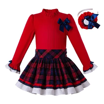 Pettigirl Wholesale Christmas Girl Clothing Sets Red Long Sleeves Shirt With Bow+Grid Skirt+Headwear Kids Outfits G-DMCS207-A375
Pettigirl Wholesale Christmas Girl Clothing Sets Red Long Sleeves Shirt With Bow+Grid Skirt+Headwear Kids Outfits G-DMCS207-A375