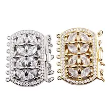 1 Pcs 7 Rows Rectangle Clear Crystal Copper CZ Gold Plated Clasp For Pearl Necklace Bracelet Making DIY Craft Accessories
1 Pcs 7 Rows Rectangle Clear Crystal Copper CZ Gold Plated Clasp For Pearl Necklace Bracelet Making DIY Craft Accessories