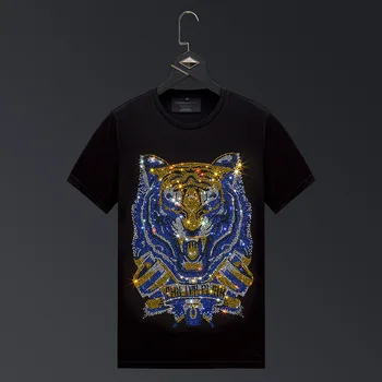 2020 Bright Rhinestones Tiger T Shirts Men Short Sleeve Fashion Clothing Streetwear Oneck Modal Cotton Camisetas Calavera Hombre
2020 Bright Rhinestones Tiger T Shirts Men Short Sleeve Fashion Clothing Streetwear Oneck Modal Cotton Camisetas Calavera Hombre