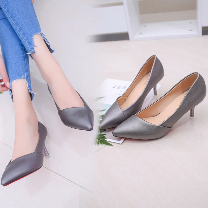 2018 Work Shoes Female Black Thin Heeled Low Heel Business Interview Going to Work High-Heel Comfortable Leather Shoes Formal We
2018 Work Shoes Female Black Thin Heeled Low Heel Business Interview Going to Work High-Heel Comfortable Leather Shoes Formal We