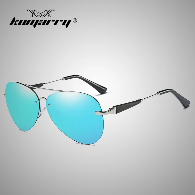 

KUMARRY NEW Classic Pilot Polarized Sunglasses Men Brand Designer Sun Glasses Rimless Sunglass Men's Driving/Fishing gafas UV400