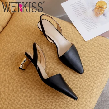 Women Pumps Sexy Gold Heels 5 Cm Fashion Pointed Toe Genuine Leather Slingback High Heel Sandals Shoes
Women Pumps Sexy Gold Heels 5 Cm Fashion Pointed Toe Genuine Leather Slingback High Heel Sandals Shoes