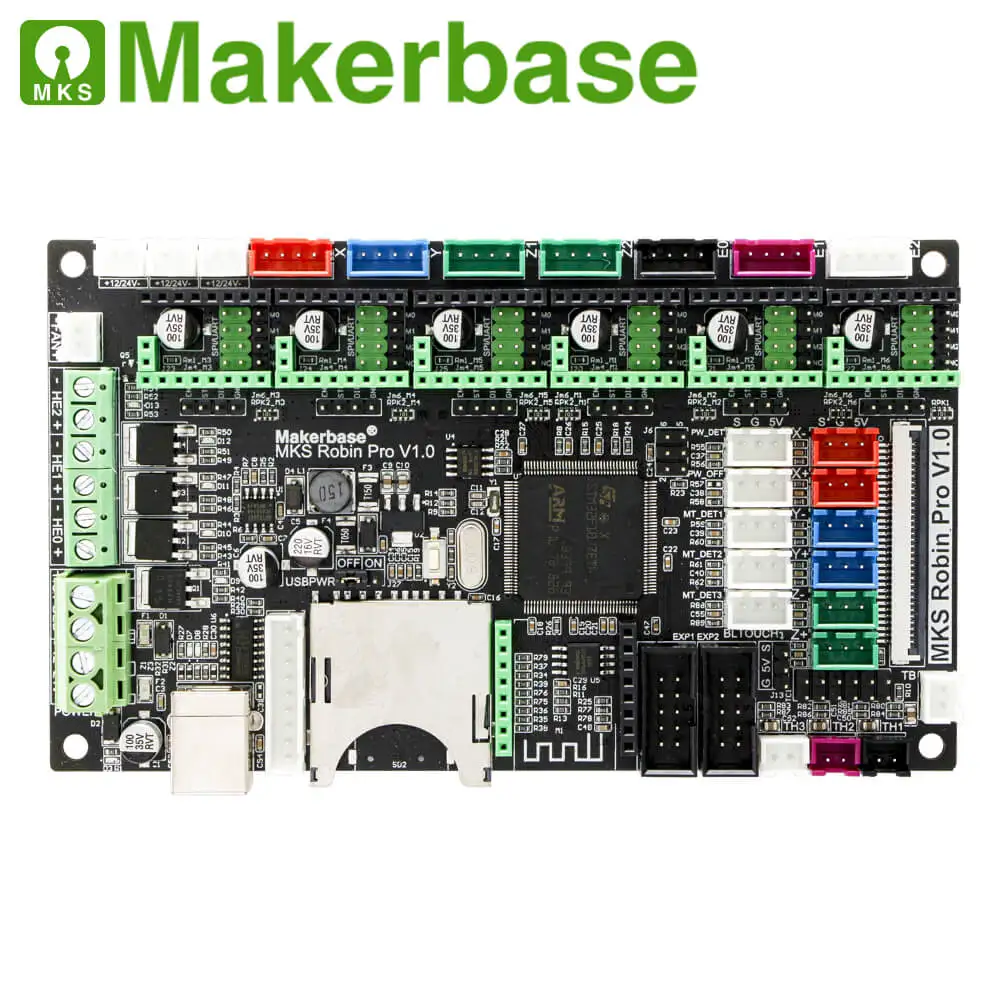 Makerbase MKS ROBIN PRO V1.0 Controller Board 32 bit 3D Printer Parts TMC2130 TMC2208 2209 SPI,UART MODE dual-Z Triple extruder
Makerbase MKS ROBIN PRO V1.0 Controller Board 32 bit 3D Printer Parts TMC2130 TMC2208 2209 SPI,UART MODE dual-Z Triple extruder
