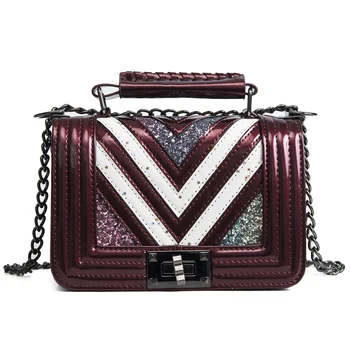 QZUnique Women's PU Leather Quilting Shouldbag Stripe Splice Rivet Chain Handbag Paillette Flap Crossbody Bag
QZUnique Women's PU Leather Quilting Shouldbag Stripe Splice Rivet Chain Handbag Paillette Flap Crossbody Bag