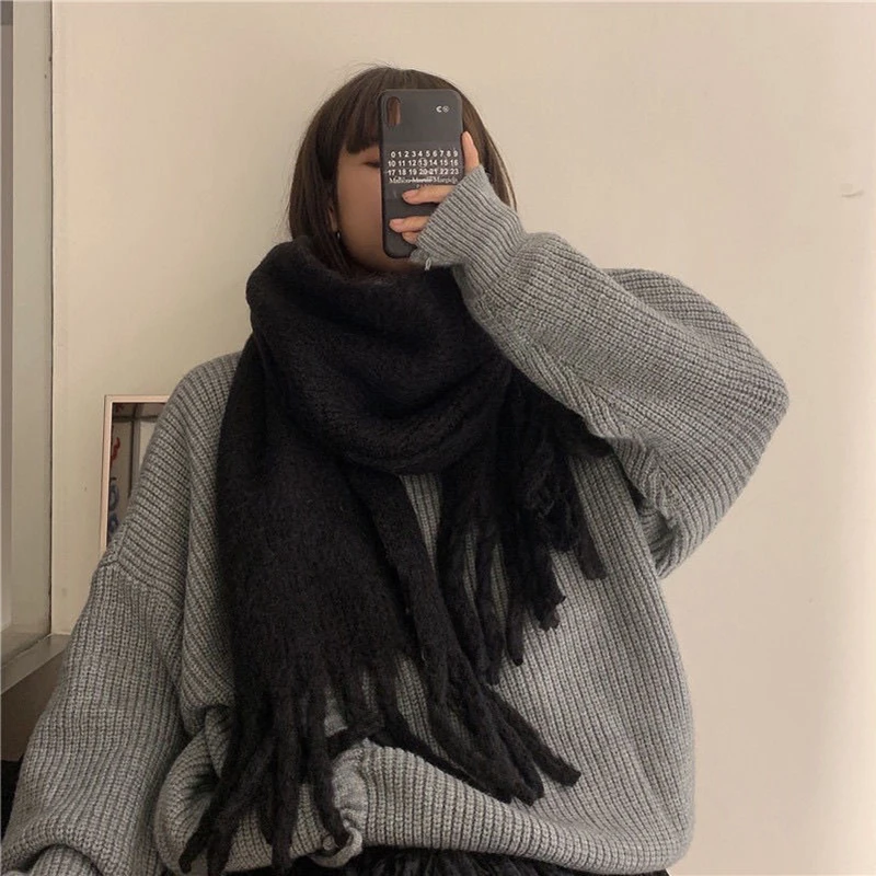 Women Warm Scarf Winter Pashmina Shawls Cashmere Soft Thick Wraps Lady Tassel Solid Long Scarves All-Match Hairy Bufanda
Women Warm Scarf Winter Pashmina Shawls Cashmere Soft Thick Wraps Lady Tassel Solid Long Scarves All-Match Hairy Bufanda