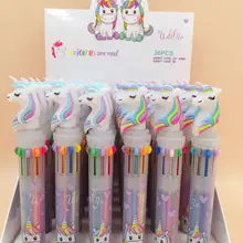 יפה Unicorn כוח 10 צבעים שמנמן כדורי עט בית ספר משרד אספקת מתנת מכתבים Papelaria Escolar(China)