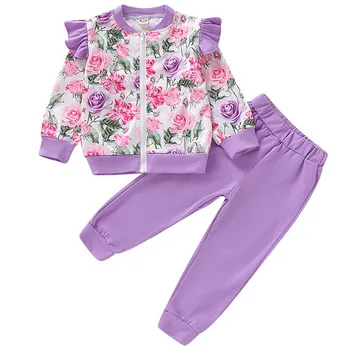2-7T Kids Girls Clothes Set Floral Print Long Sleeve zipper Sweatshirt Long Pants Toddler fall Clothes Tracksuit Girl Outfit D20
2-7T Kids Girls Clothes Set Floral Print Long Sleeve zipper Sweatshirt Long Pants Toddler fall Clothes Tracksuit Girl Outfit D20
