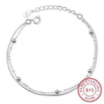 Double Layer New Fashion Exquisite 925 Sterling Silver Jewelry Beaded Retro Simple Wild Temperament Bracelets SB120 
Double Layer New Fashion Exquisite 925 Sterling Silver Jewelry Beaded Retro Simple Wild Temperament Bracelets SB120